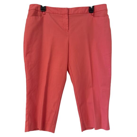 Apt. 9 Modern Fit Size 12P Petite Cotton Polyester Spandex Coral Capris Pockets - Picture 1 of 5
